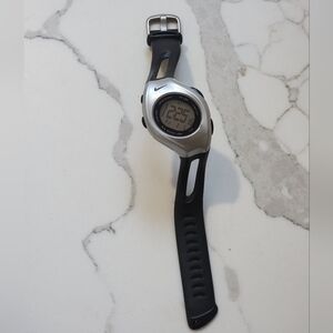 Y2k Nike Silver and Black Digital Watch